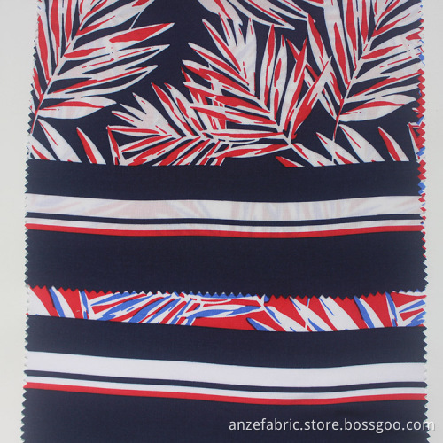 Maple Leaf Pattern Fabric 100% Rayon Poplin Fabric